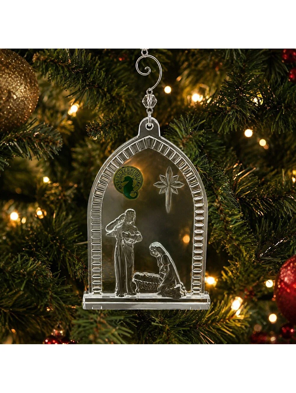 Vtg Waterford Crystal Holy Family Nativity Ornament 1st Edition Ireland In Box
